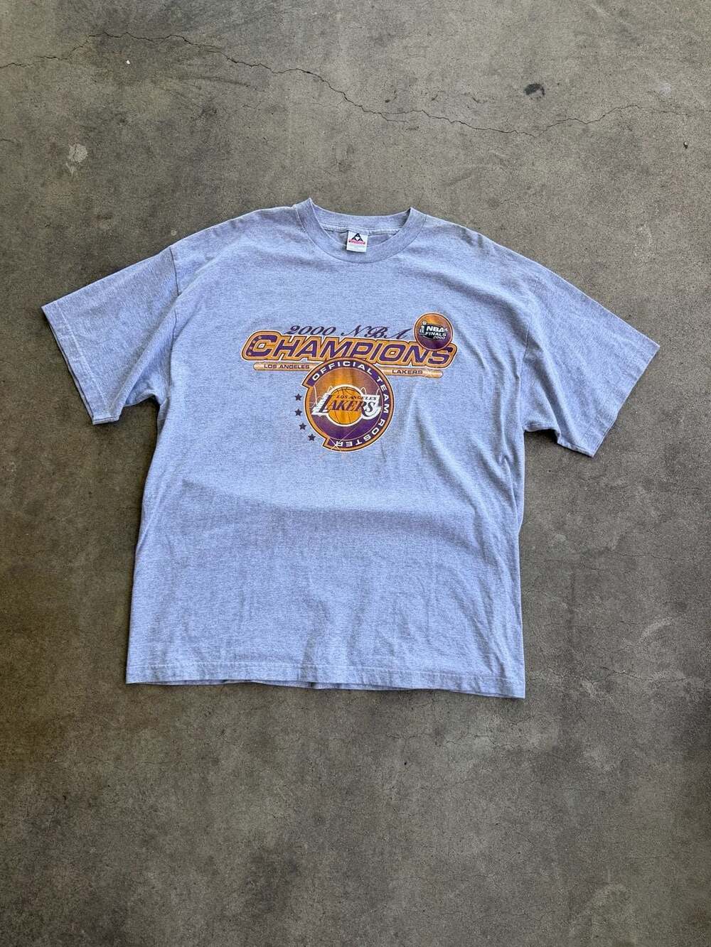 Vintage Alstyle 2000 NBA Champions Los Angeles Lakers Team Roster T-Shirt XXL